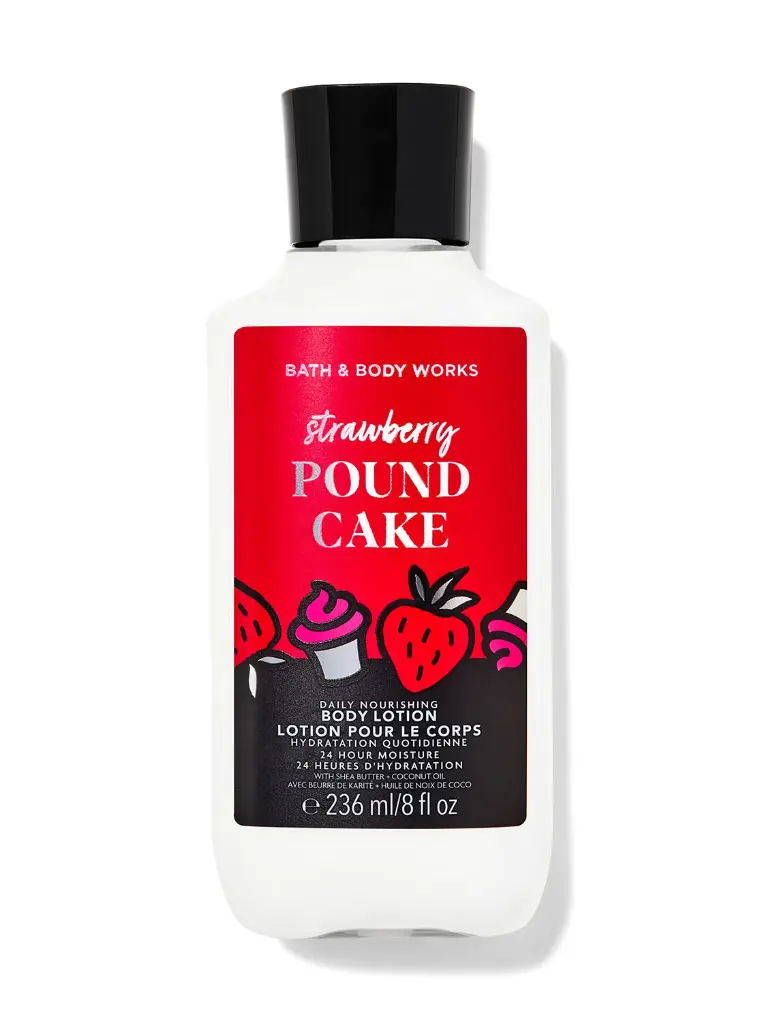 [667557597232 667559143161 667659335022] BODY LOTION STRAWBERRY POUND CAKE 236ML BBW