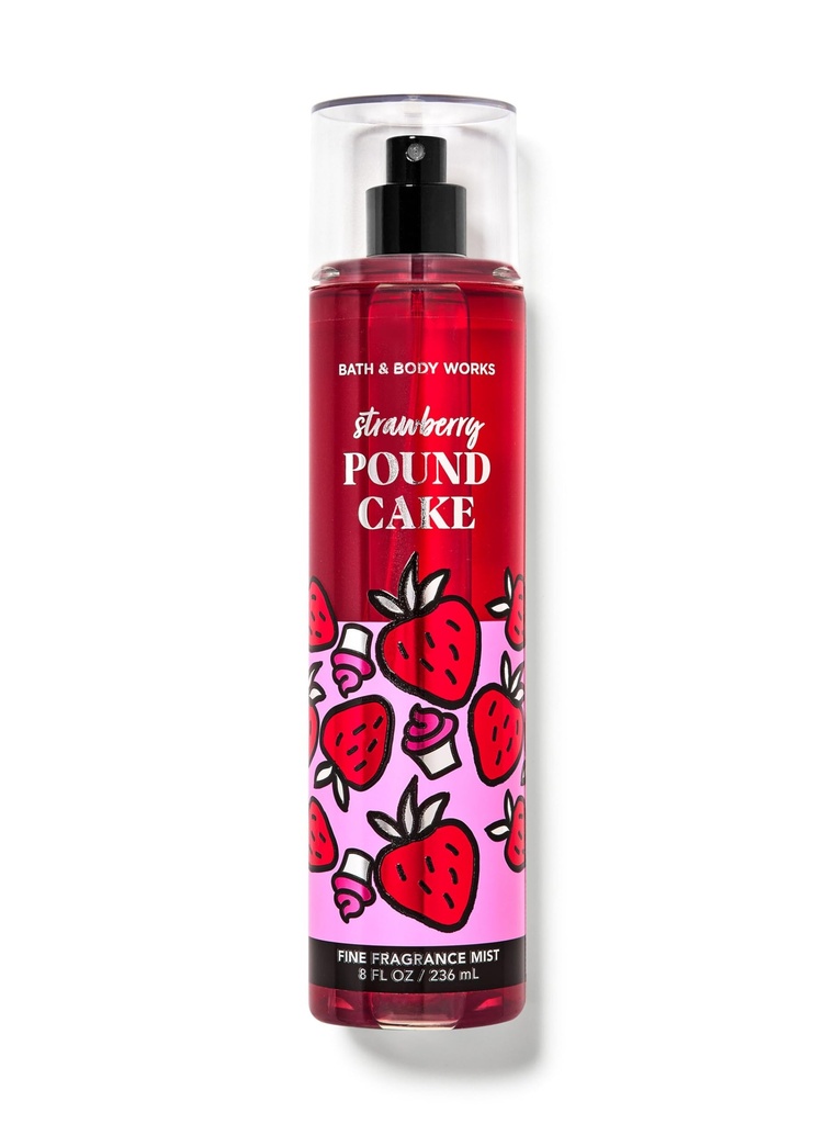 [667559099161 667559282440 667659335107] Body Mist Strawberry Pound Cake Bath & Body Works 236 ml BBW