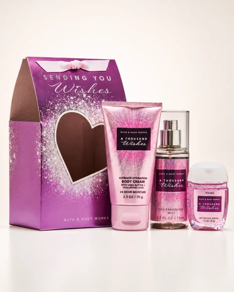 [0667557473369 667659315864 0667659414833] Mini Set a Thousand Wishes Body Mist+lotion+gel Bath & Body Works