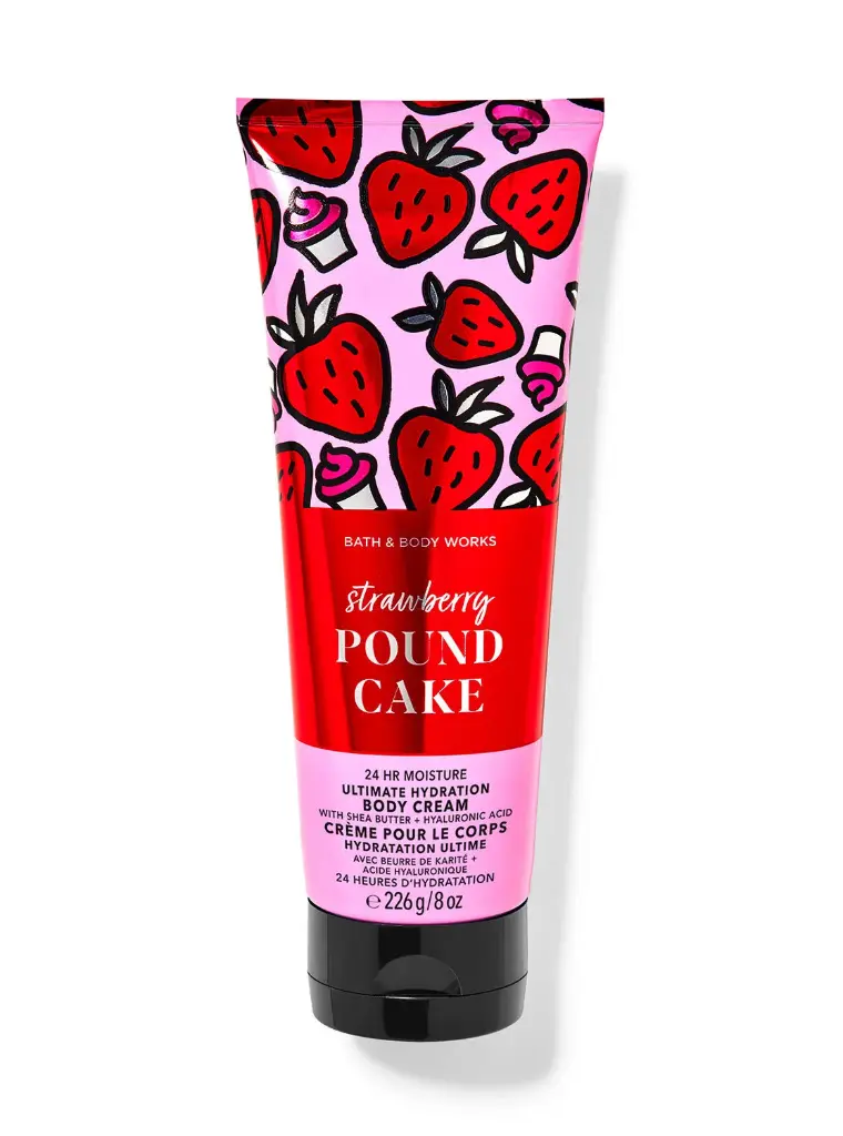 [667559099642 667659335183] Body Cream Strawberry Pound Cake Bath & Body Works 226 g BBW