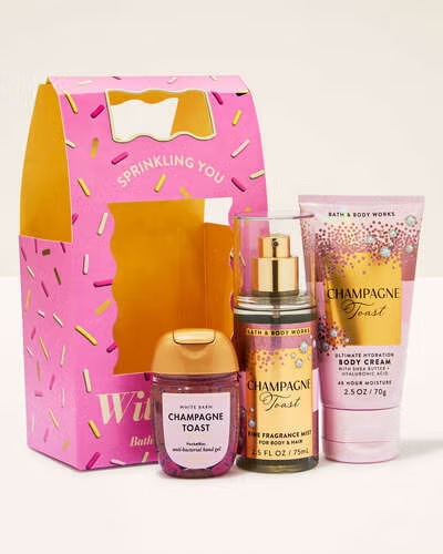 Mini Set Champagne Toast Body Mist+lotion+gel Bath & Body Works