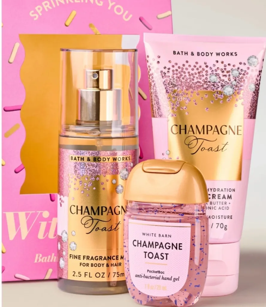 Mini Set Champagne Toast Body Mist+lotion+gel Bath & Body Works
