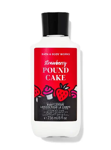 [667557597232 667559143161 667659335022] BODY LOTION STRAWBERRY POUND CAKE 236ML BBW